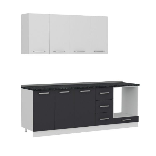 Minar 225 Cm Mutfak Dolabı Beyaz Antrasit 225-A6