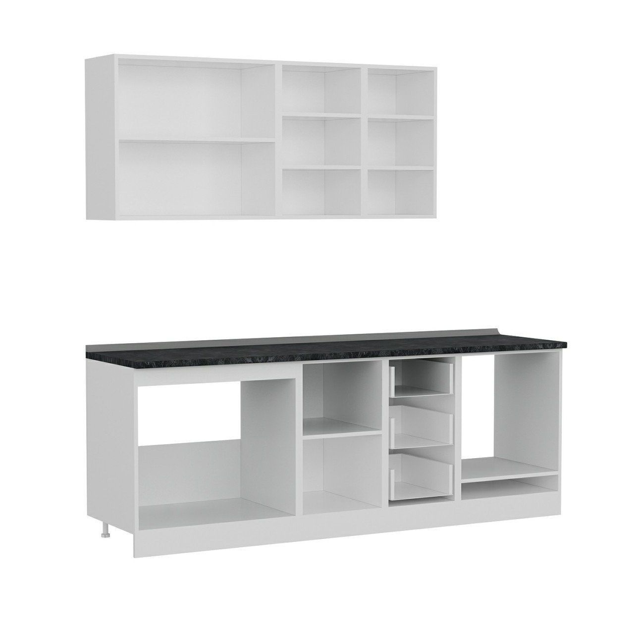 Minar 225 Cm Mutfak Dolabı Beyaz Antrasit 225-A6