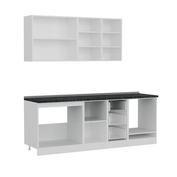 Minar 225 Cm Mutfak Dolabı Beyaz Antrasit 225-A6