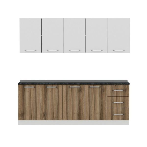 Minar 225 Cm Mutfak Dolabı Beyaz Dore 225-D2