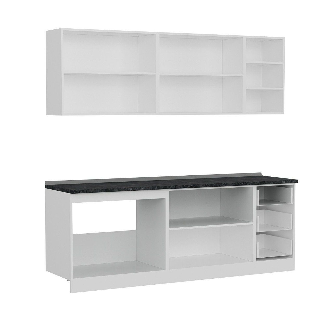 Minar 225 Cm Mutfak Dolabı Beyaz Dore 225-D2