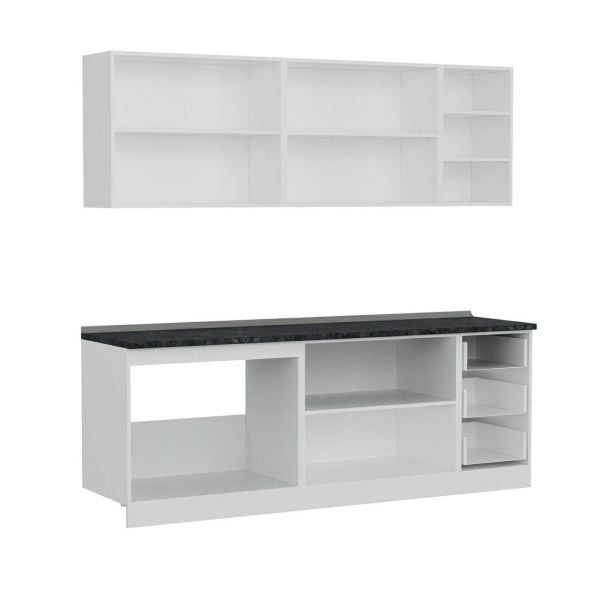 Minar 225 Cm Mutfak Dolabı Beyaz Dore 225-D2