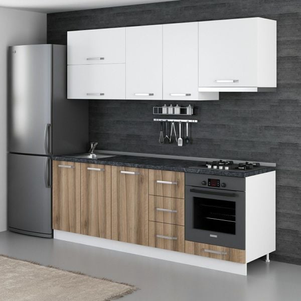 Minar 225 Cm Mutfak Dolabı Beyaz Dore 225-D5