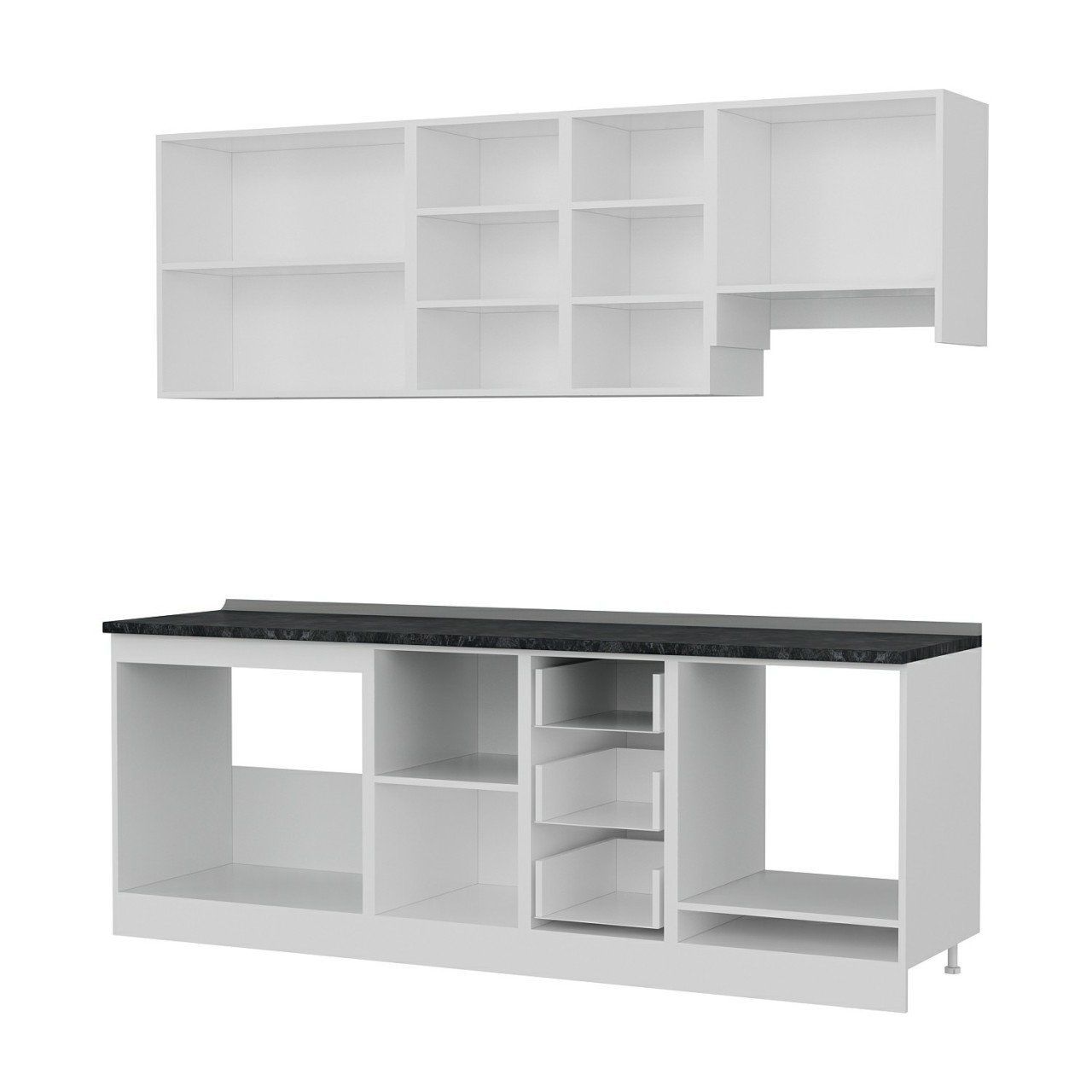 Minar 225 Cm Mutfak Dolabı Beyaz Dore 225-D5