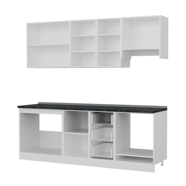 Minar 225 Cm Mutfak Dolabı Beyaz Dore 225-D5