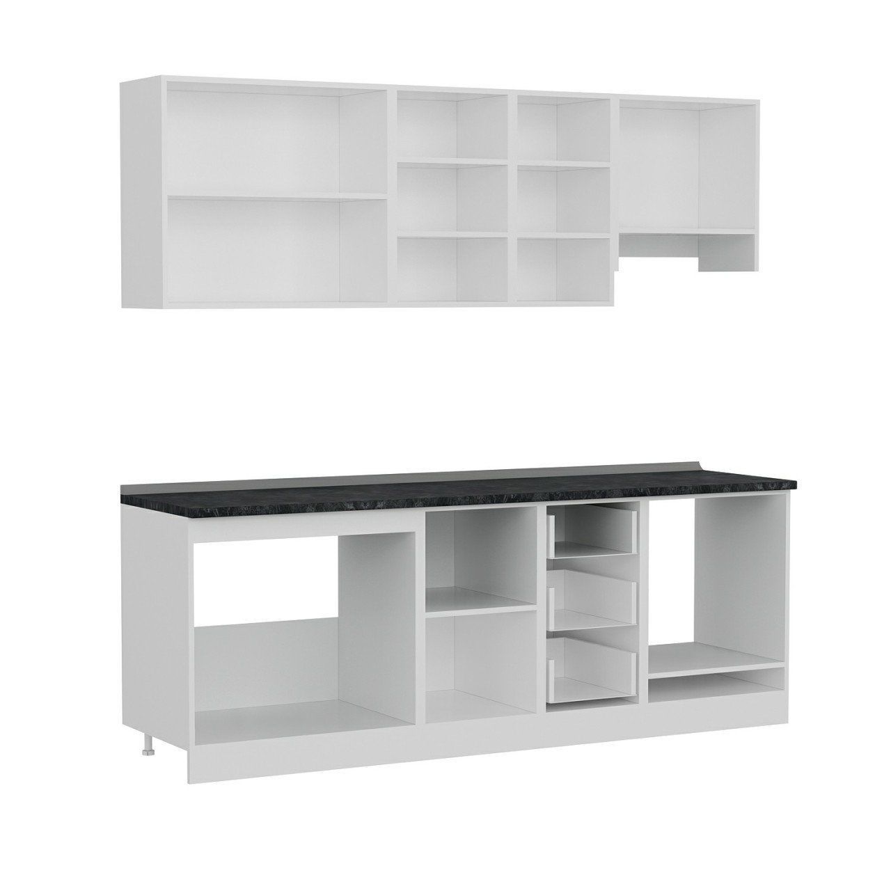 Minar 225 Cm Mutfak Dolabı Beyaz Dore 225-D5