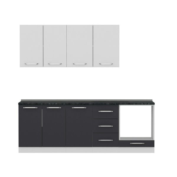 Minar 230 Cm Mutfak Dolabı Beyaz Antrasit 230-A6