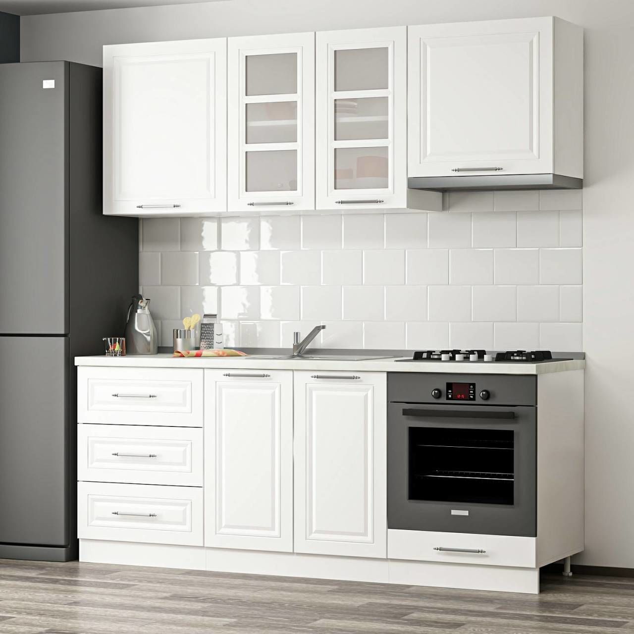 MİNAR 200 CM MEBRAN C MUTFAK DOLABI BEYAZ 200-MCB1