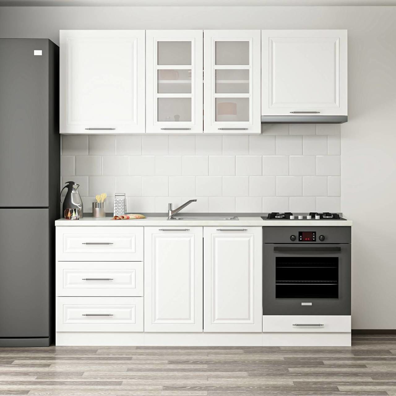 MİNAR 200 CM MEBRAN C MUTFAK DOLABI BEYAZ 200-MCB1