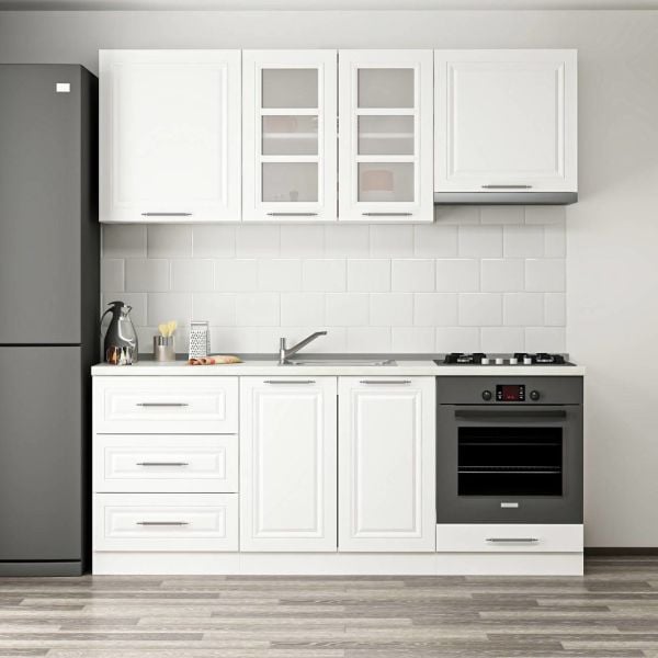 MİNAR 200 CM MEBRAN C MUTFAK DOLABI BEYAZ 200-MCB1