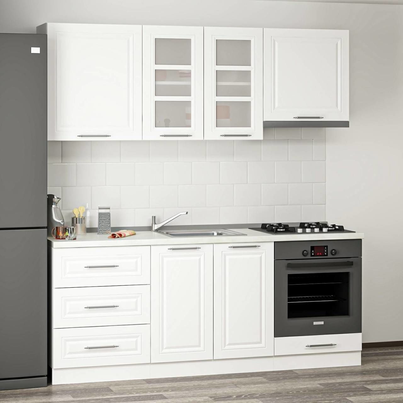 MİNAR 200 CM MEBRAN C MUTFAK DOLABI BEYAZ 200-MCB1