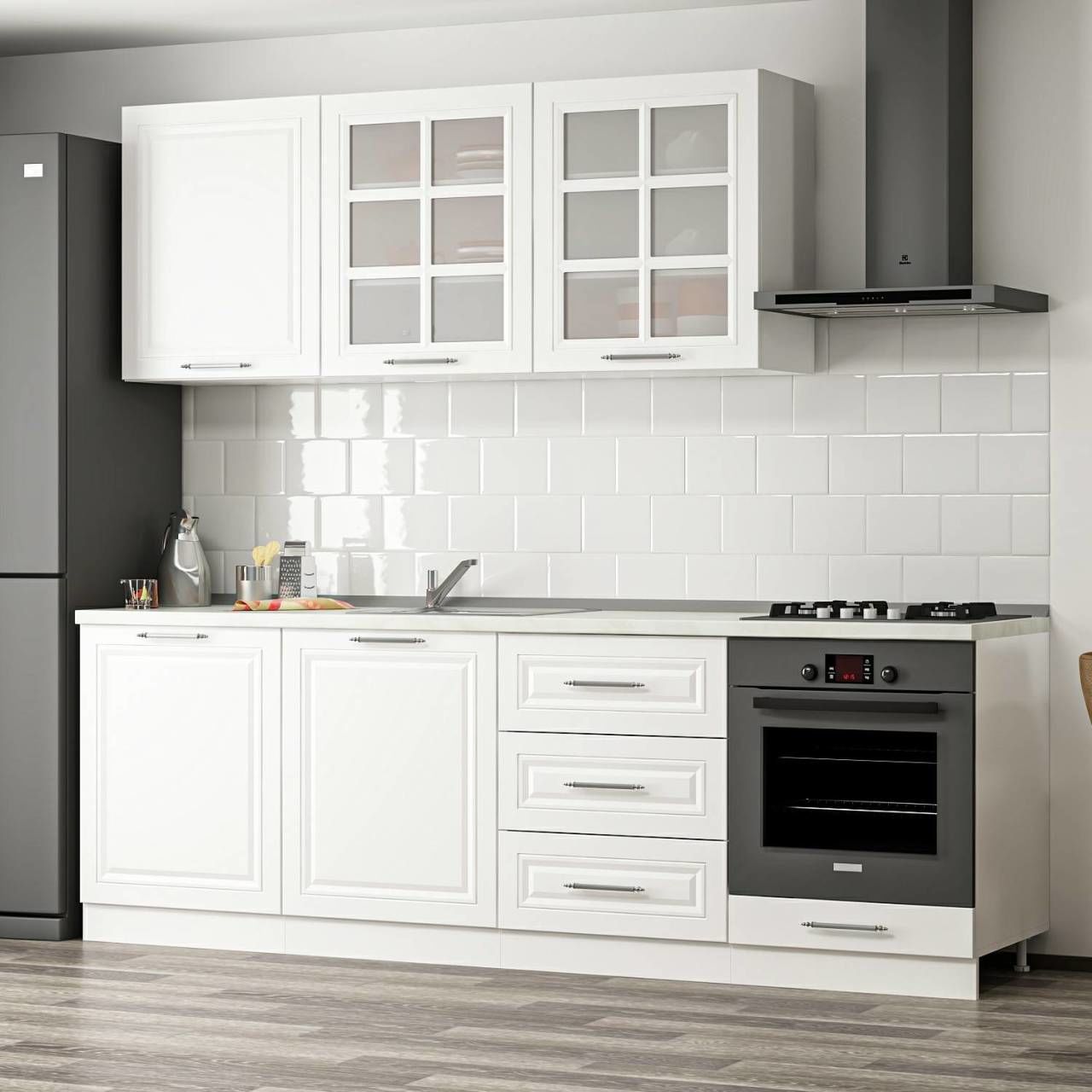 MİNAR 240 CM MEBRAN C MUTFAK DOLABI BEYAZ 240-MCB3