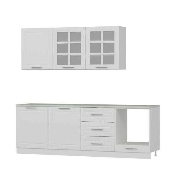 MİNAR 240 CM MEBRAN C MUTFAK DOLABI BEYAZ 240-MCB3