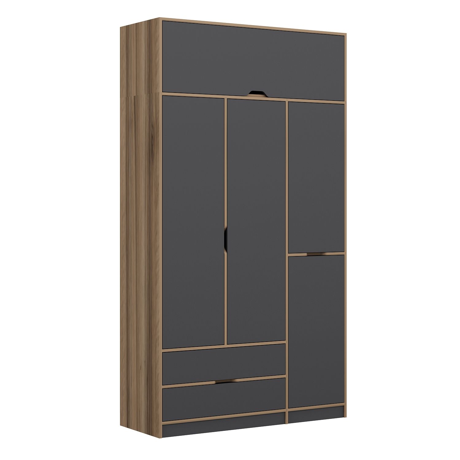 Elina 3 Kapaklı Yüklüklü Dolap - Dore/Antrasit