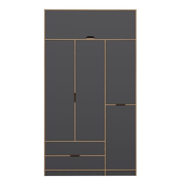 Elina 3 Kapaklı Yüklüklü Dolap - Dore/Antrasit