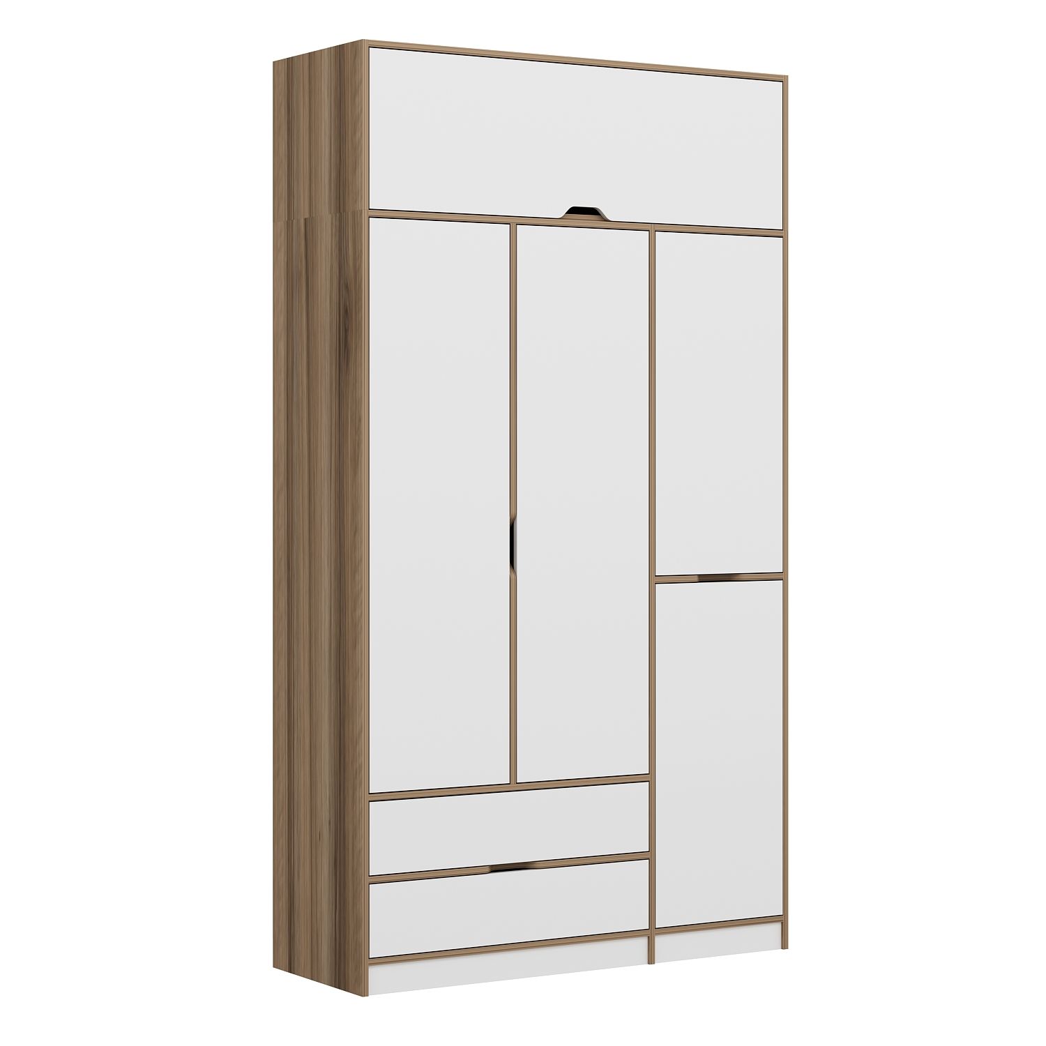 Elina 3 Kapaklı Yüklüklü Dolap - Dore/Beyaz