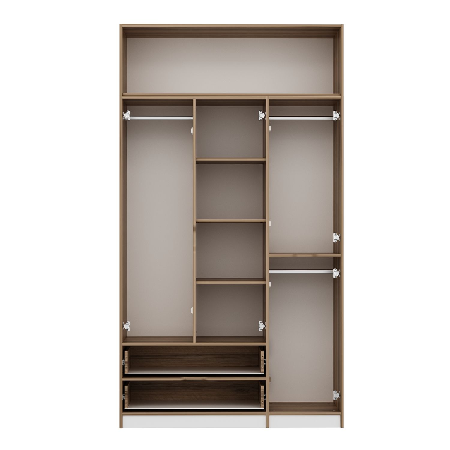 Elina 3 Kapaklı Yüklüklü Dolap - Dore/Beyaz