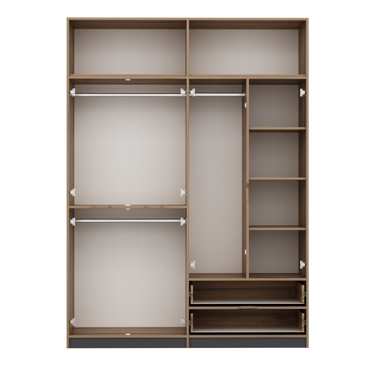 Elina 4 Kapaklı Yüklüklü Dolap - Dore/Antrasit