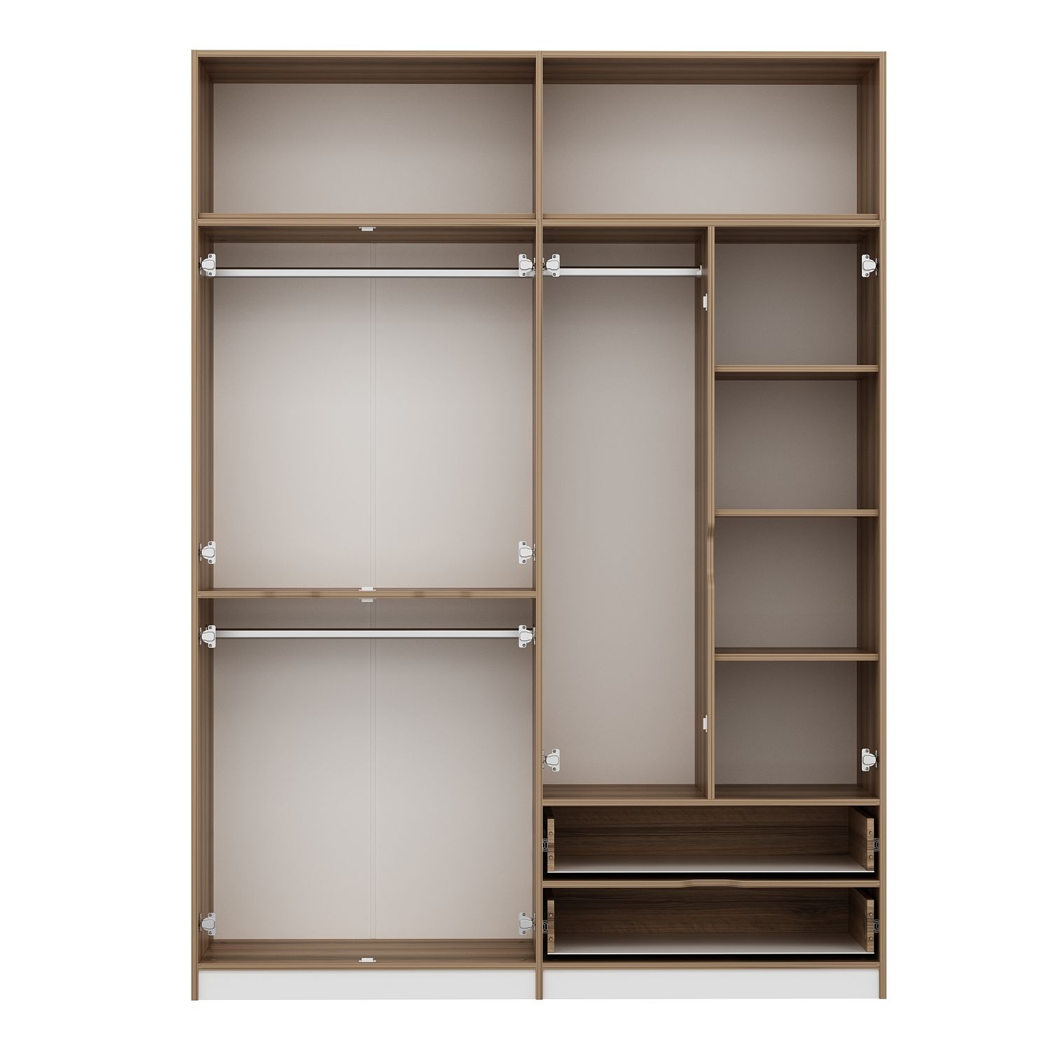 Elina 4 Kapaklı Yüklüklü Dolap - Dore/Beyaz