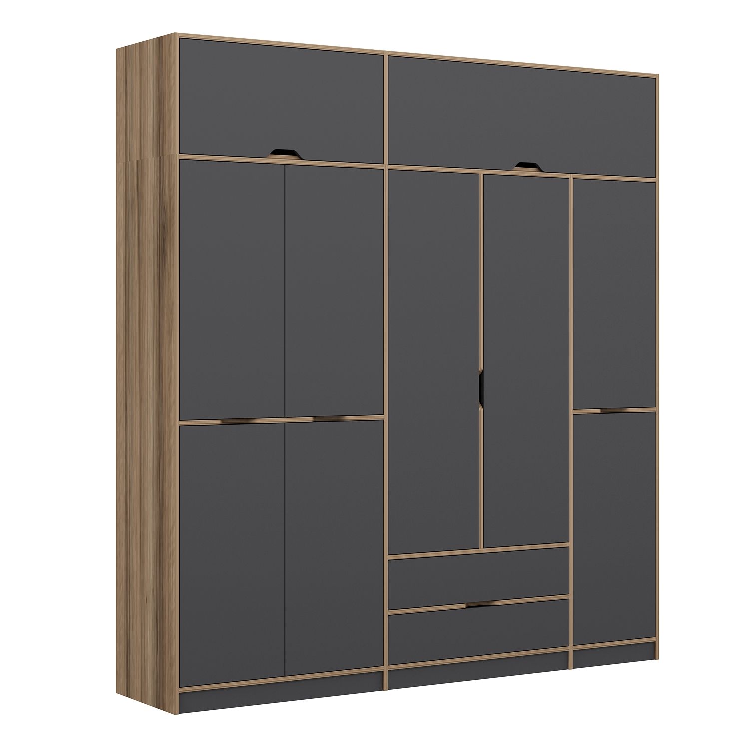 Elina 5 Kapaklı Yüklüklü Dolap - Dore/Antrasit