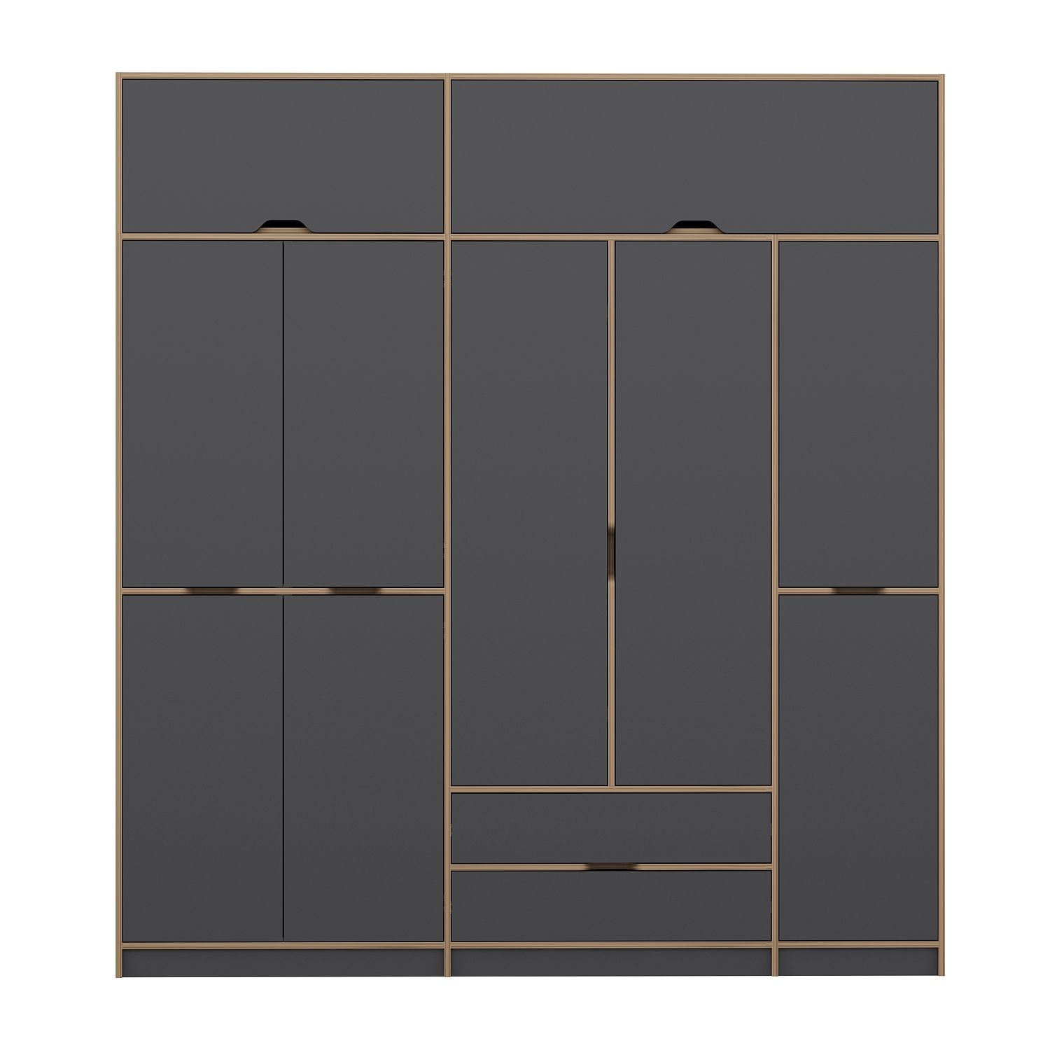 Elina 5 Kapaklı Yüklüklü Dolap - Dore/Antrasit