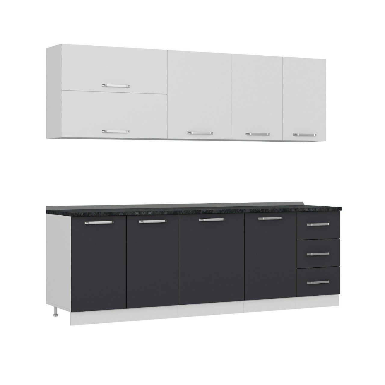 Minar 245 Cm Mutfak Dolabı Beyaz Antrasit 245-A2