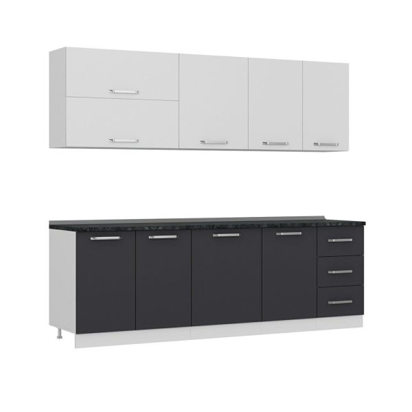 Minar 245 Cm Mutfak Dolabı Beyaz Antrasit 245-A2