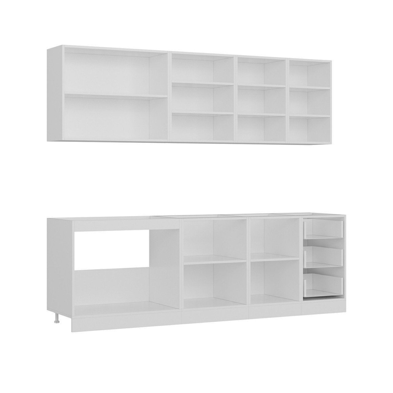 Minar 245 Cm Mutfak Dolabı Beyaz Antrasit 245-A2