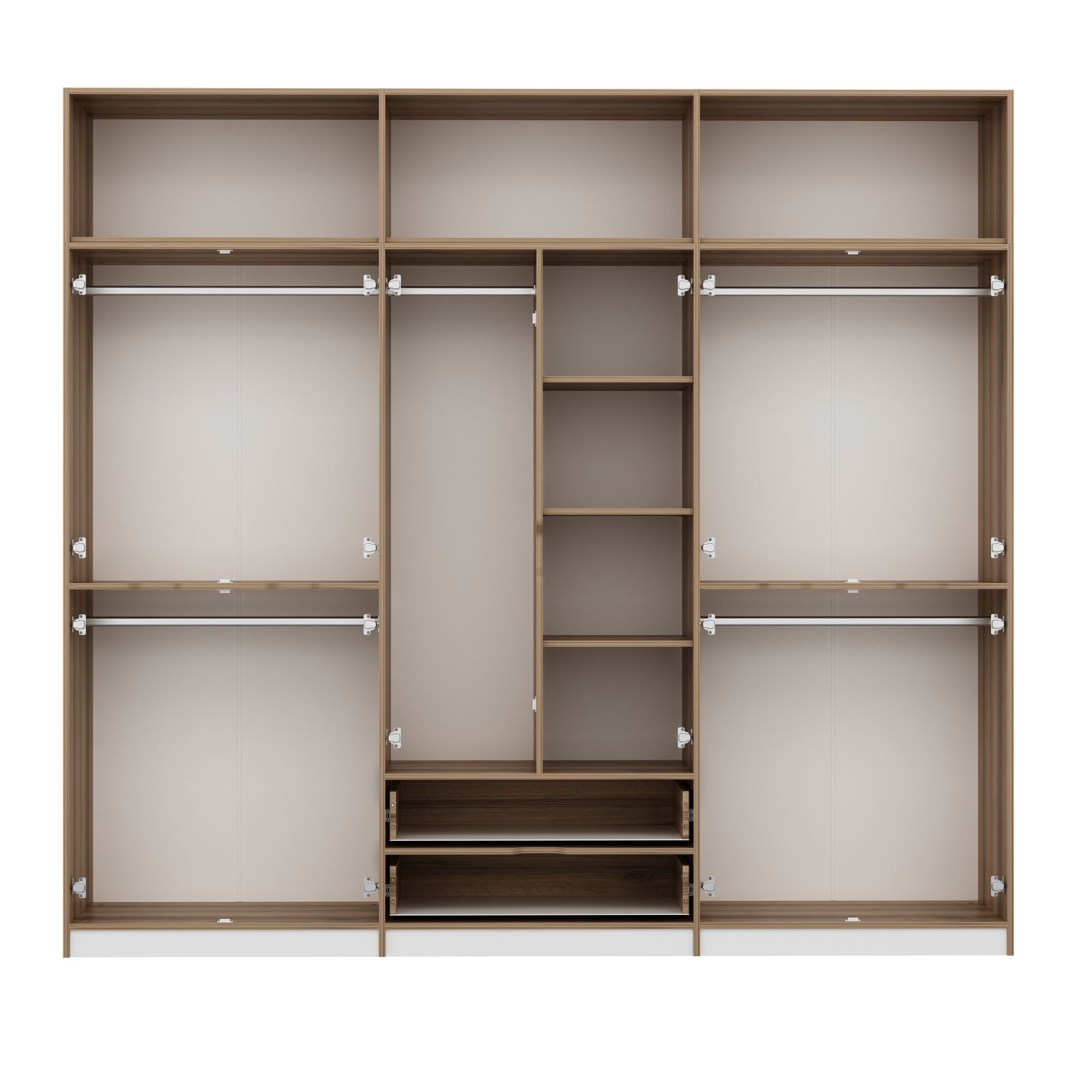 Elina 6 Kapaklı Yüklüklü Dolap - Dore/Beyaz