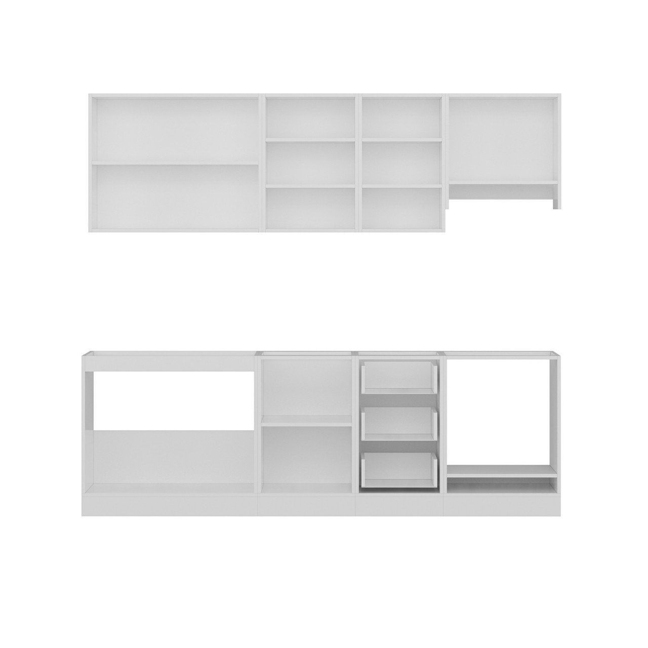 Minar 245 Cm Mutfak Dolabı Beyaz Antrasit 245-A6