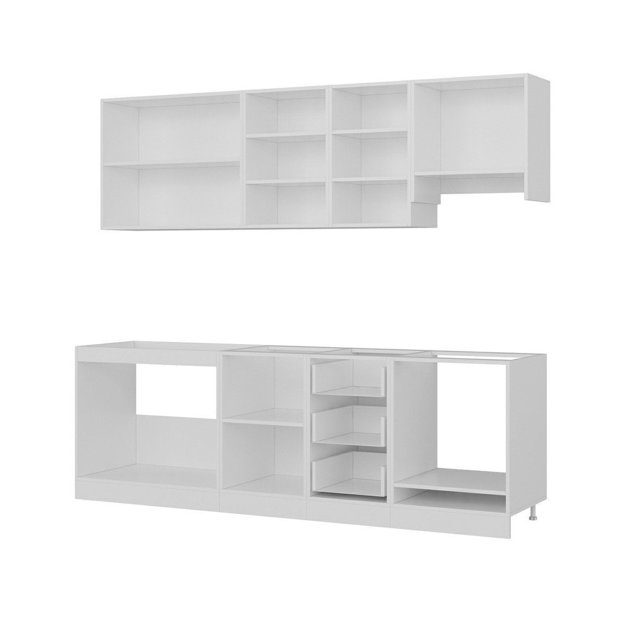 Minar 245 Cm Mutfak Dolabı Beyaz Antrasit 245-A6