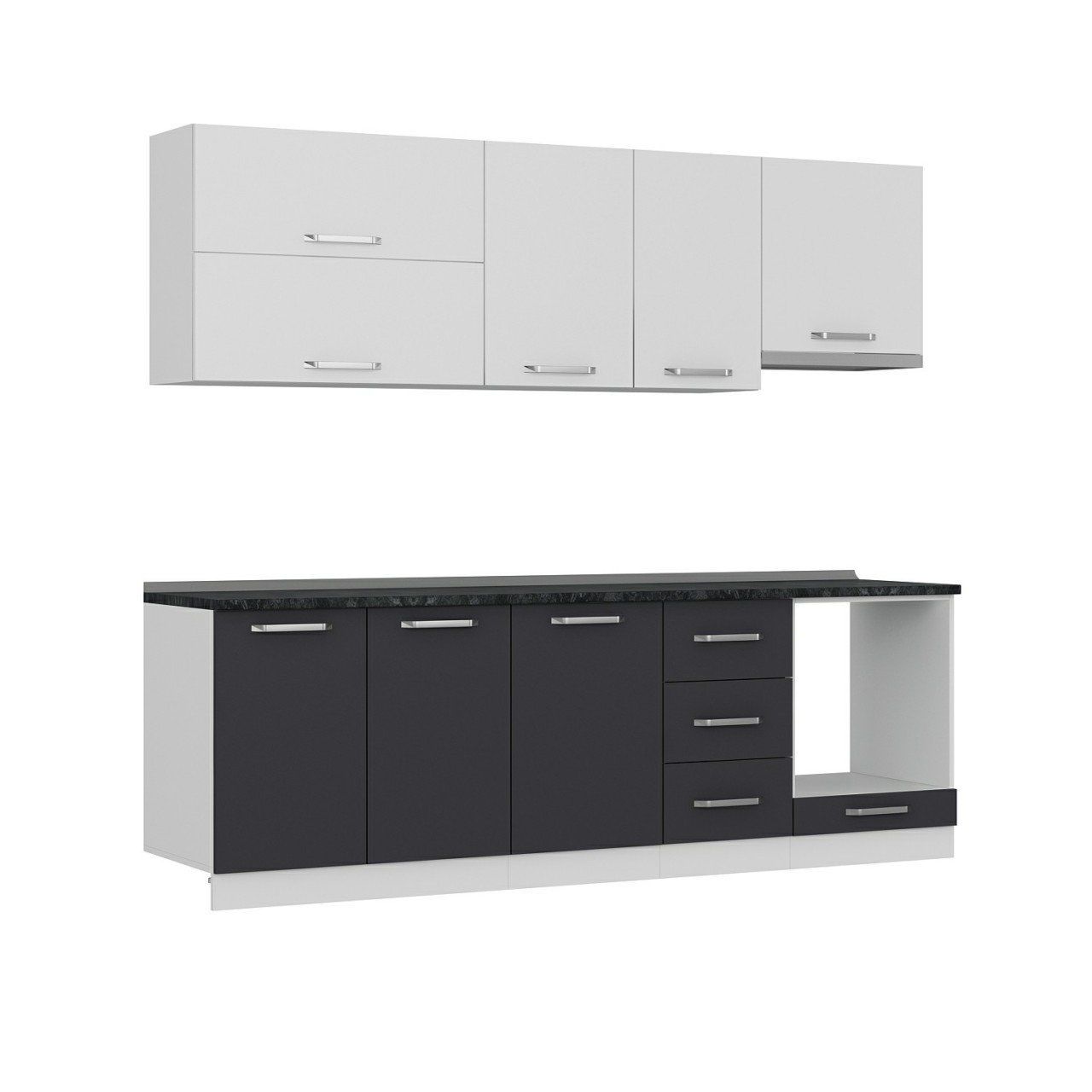 Minar 245 Cm Mutfak Dolabı Beyaz Antrasit 245-A6