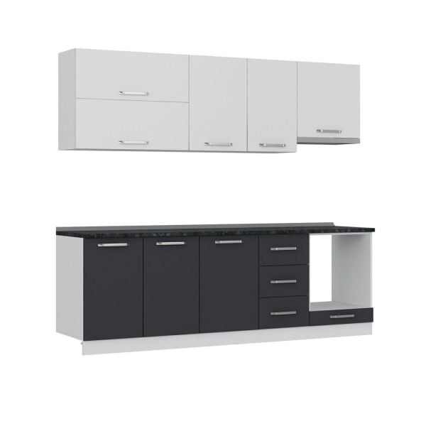 Minar 245 Cm Mutfak Dolabı Beyaz Antrasit 245-A6