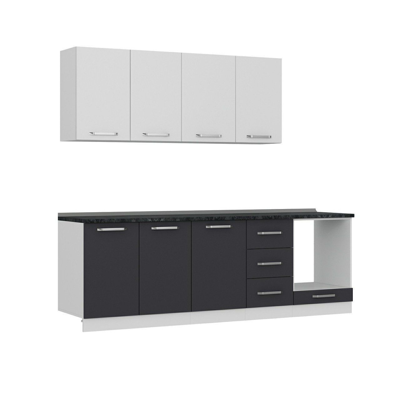 Minar 245 Cm Mutfak Dolabı Beyaz Antrasit 245-A7