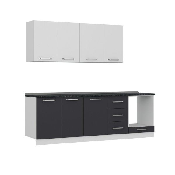 Minar 245 Cm Mutfak Dolabı Beyaz Antrasit 245-A7