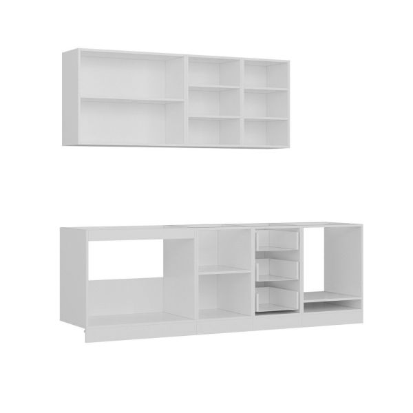 Minar 245 Cm Mutfak Dolabı Beyaz Antrasit 245-A7