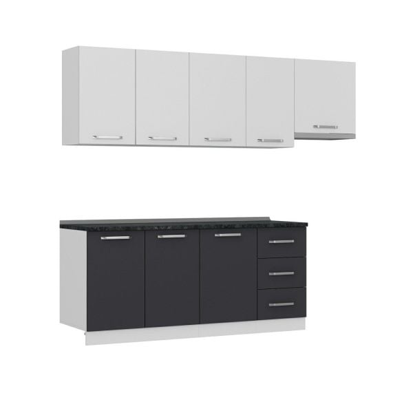 Minar 245 Cm Mutfak Dolabı Beyaz Antrasit 245-A8