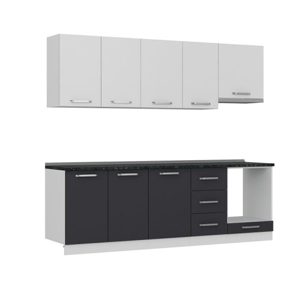 Minar 245 Cm Mutfak Dolabı Beyaz Antrasit 245-A9