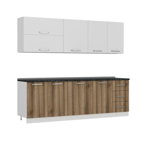 Minar 245 Cm Mutfak Dolabı Beyaz Dore 245-D2