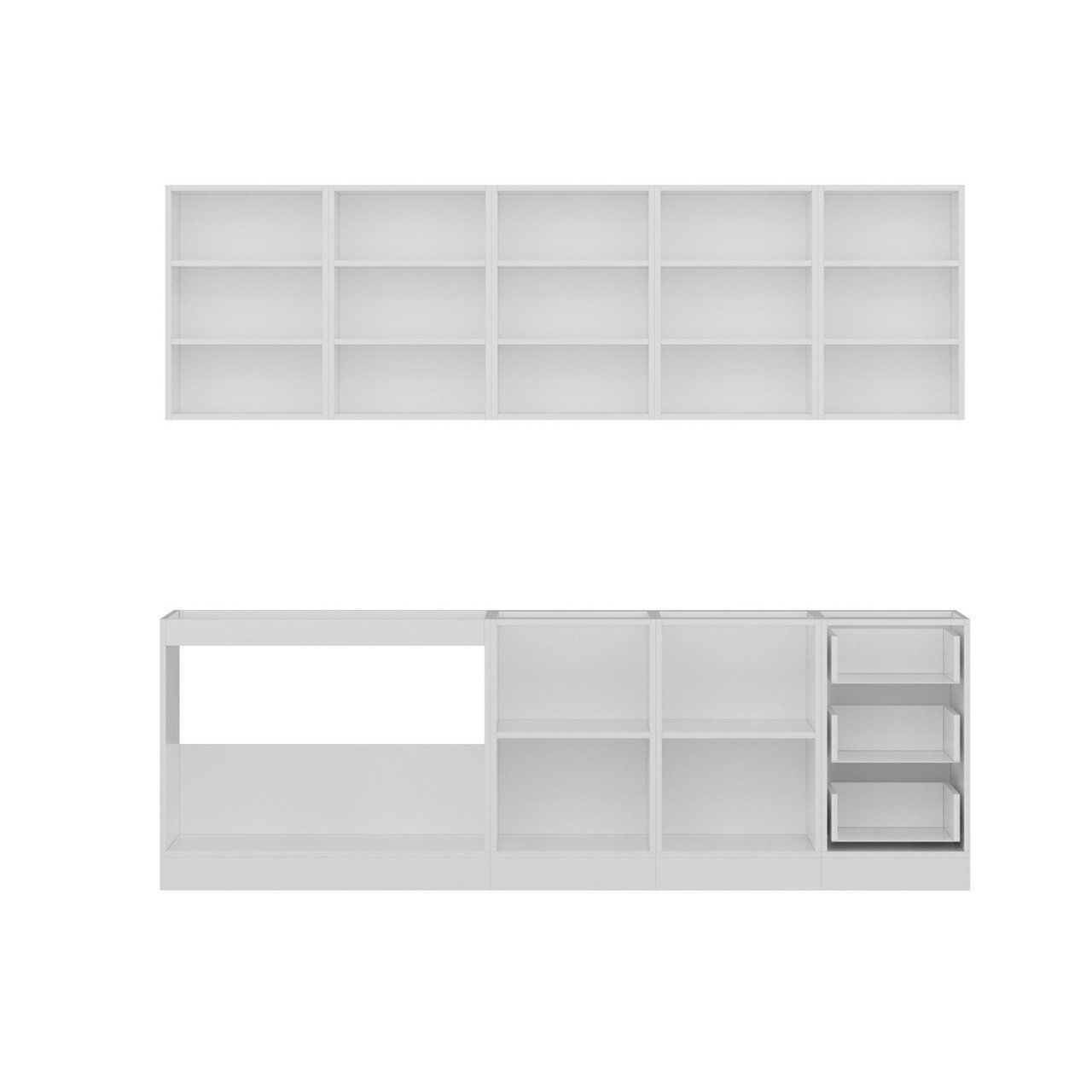 Minar 245 Cm Mutfak Dolabı Beyaz Dore 245-D3