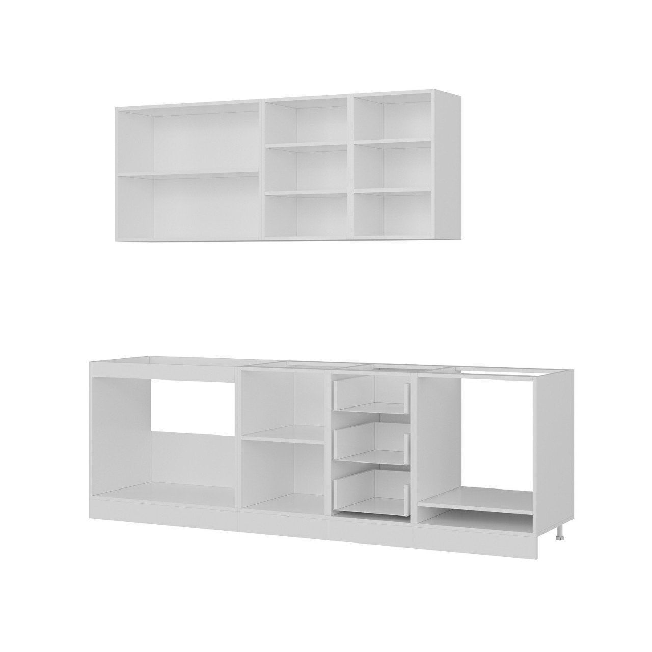 Minar 245 Cm Mutfak Dolabı Beyaz Dore 245-D4