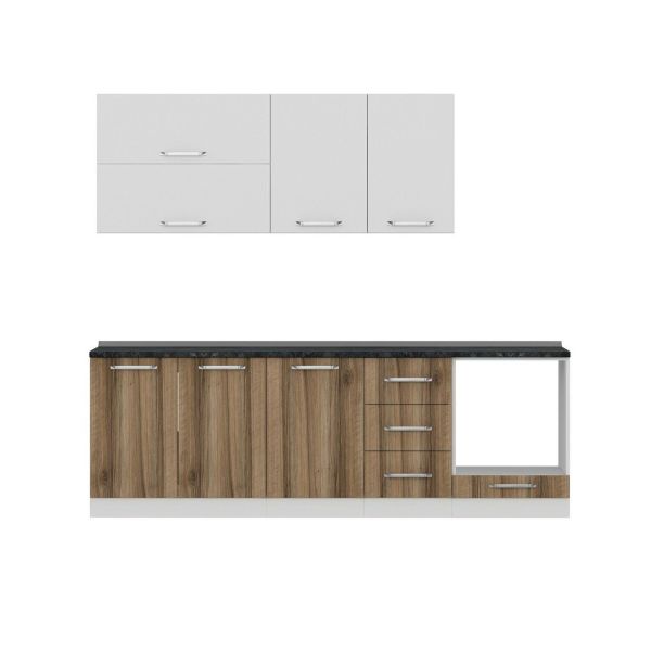 Minar 245 Cm Mutfak Dolabı Beyaz Dore 245-D4