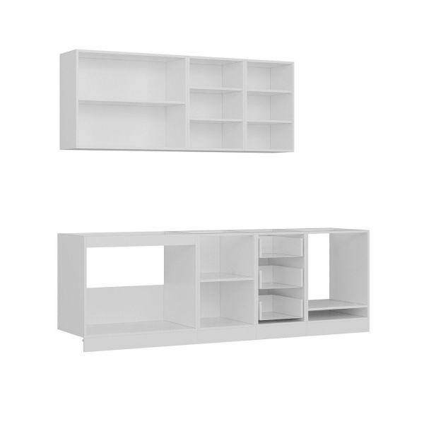 Minar 245 Cm Mutfak Dolabı Beyaz Dore 245-D4