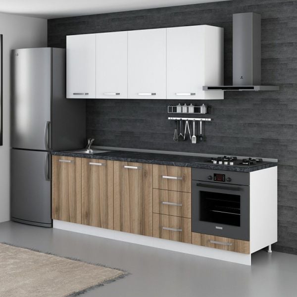 Minar 245 Cm Mutfak Dolabı Beyaz Dore 245-D7