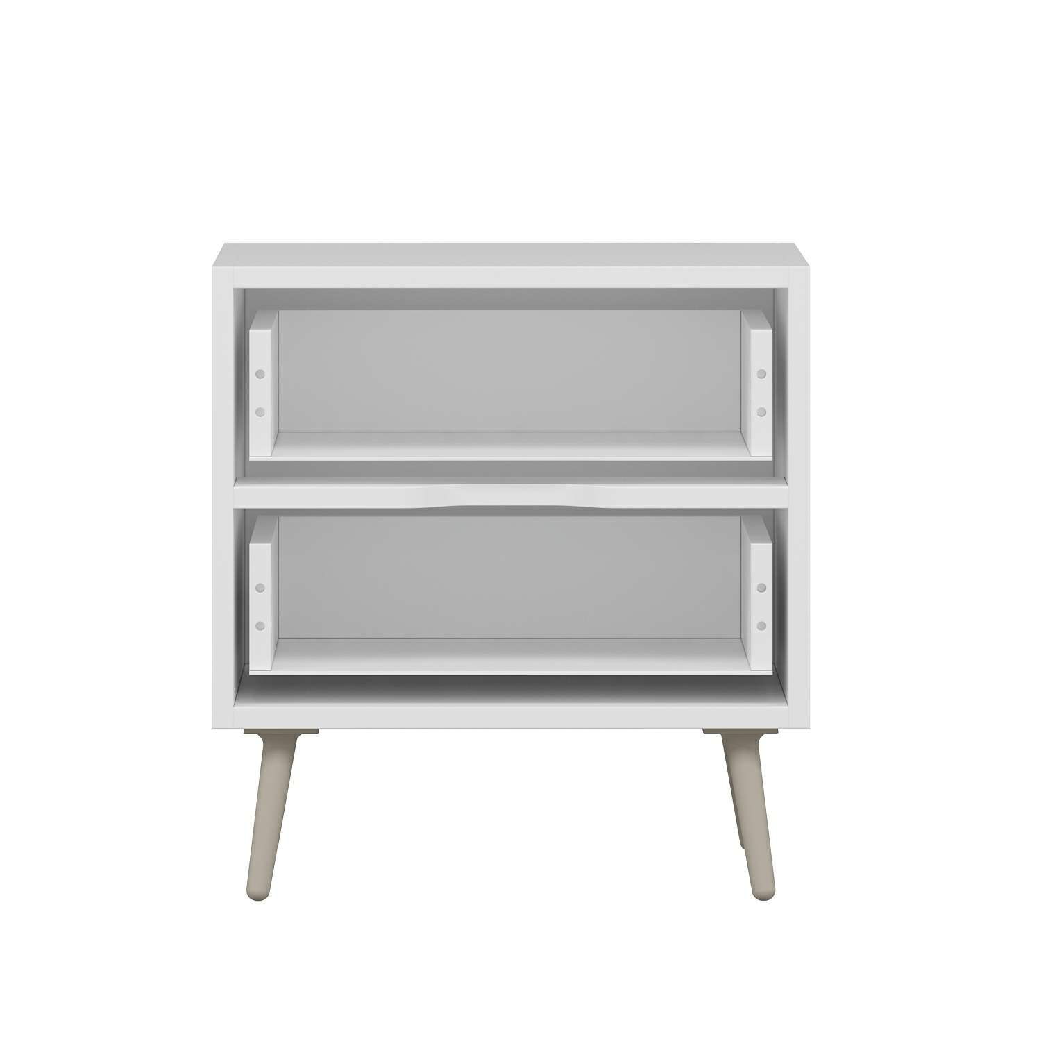 Elina Ayaklı 2 Çekmeceli Komodin - Beyaz/Kumtaşı