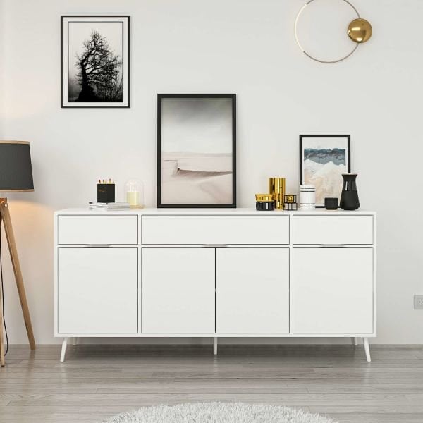 Elina Ayaklı Konsol - Beyaz/Beyaz