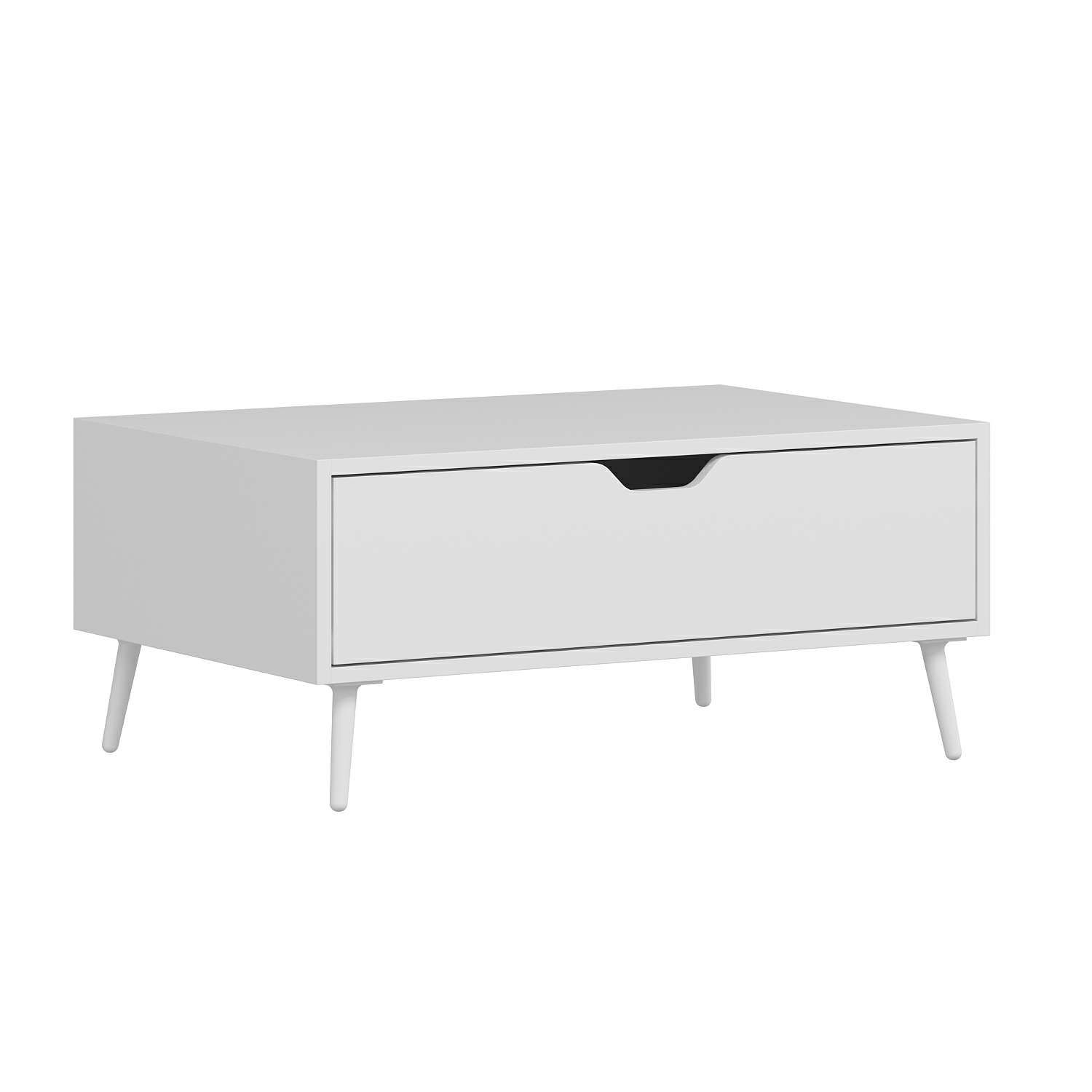 Elina Ayaklı Orta Sehpa - Beyaz/Beyaz