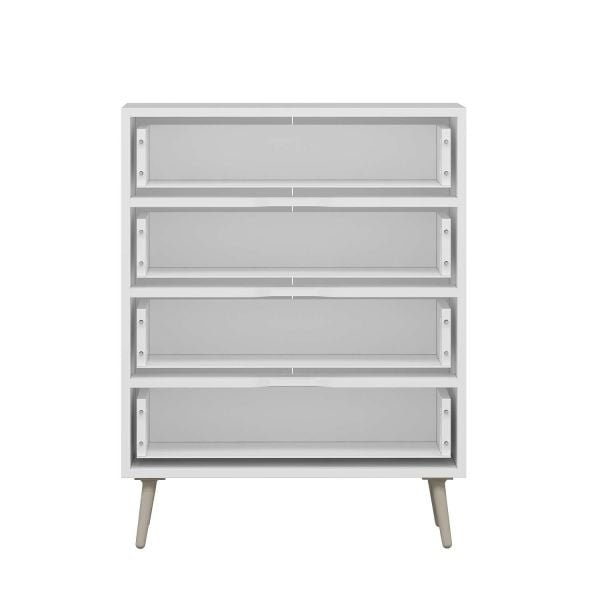 Elina Ayaklı 4 Çekmeceli Şifonyer - Beyaz/Kumtaşı