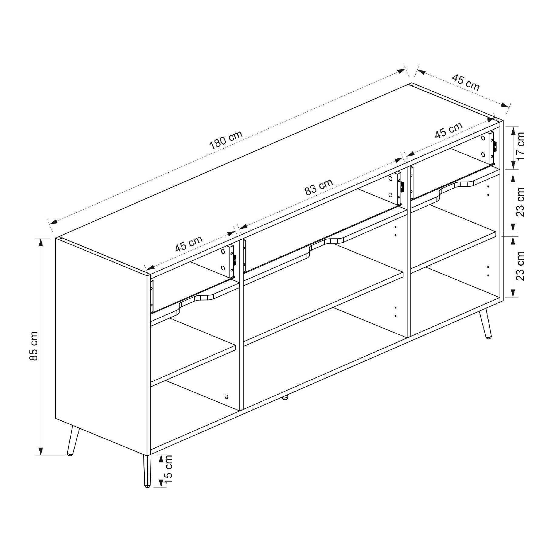 Elina Ayaklı Konsol Aynalı - Dore/Antrasit