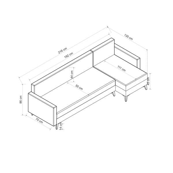 Sera Köşe Fitilli Kumaş Koltuk Antrasit
